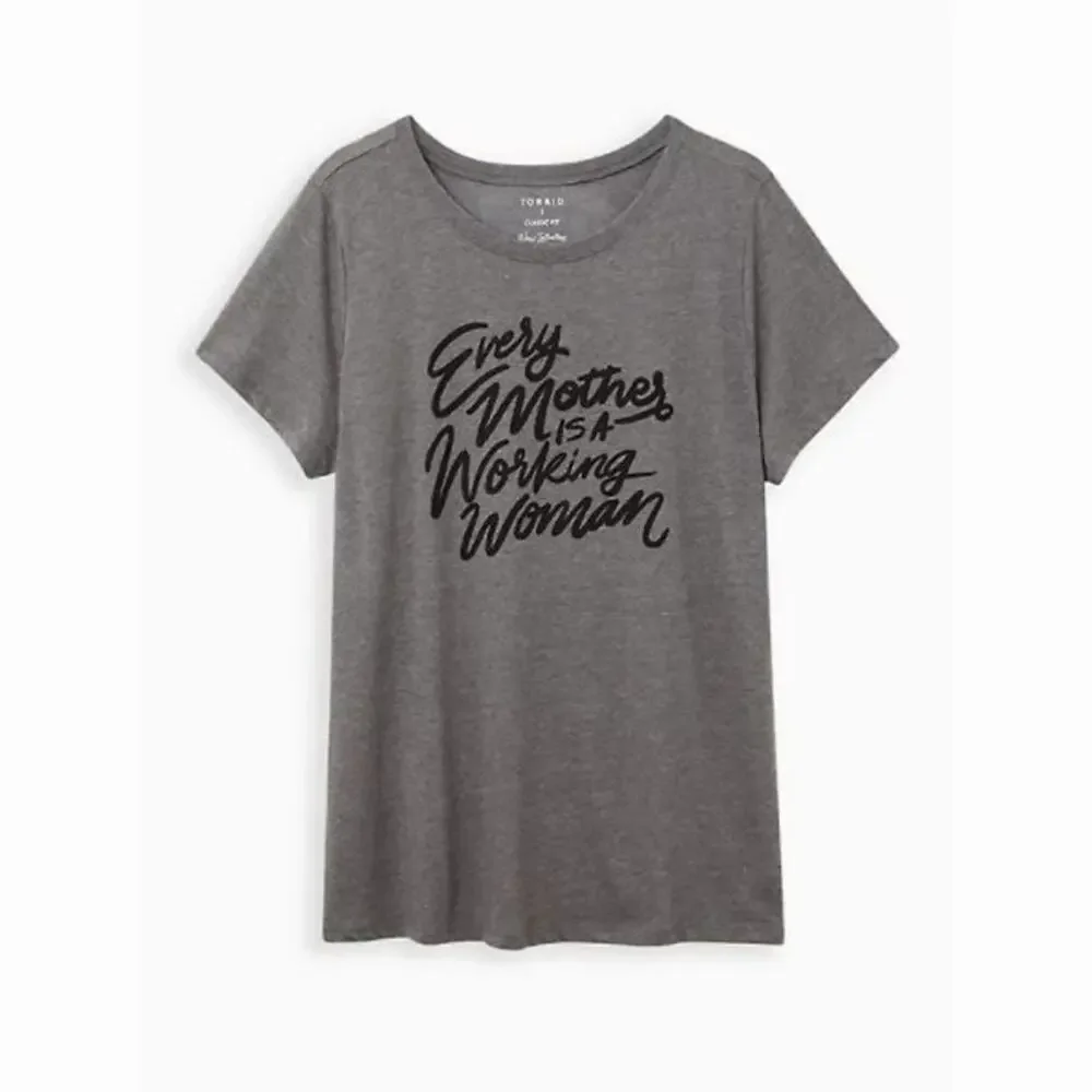 NWT Torrid Everyday Signature Jersey Knit Grey Mother T-Shirt Women's Size 2/2X